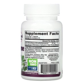 Thành phần vi chất của Jarrow Formulas Trans-Pterostilbene 50 mg 60 Veggie Caps 790011200406