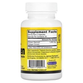 Thành phần vi chất của Jarrow Formulas Type II Bioavailable Collagen Complex 60 Capsules 790011290513