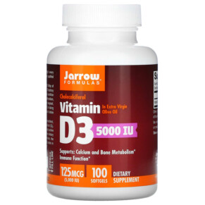Thực phẩm chức năng Jarrow Formulas Vitamin D3 Cholecalciferol 125 mcg (5.000 IU) 100 Softgels 790011300052