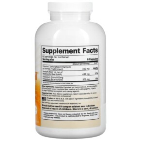Thành phần vi chất của Jigsaw Health Adrenal Cocktail + Wholefood Vitamin C 360 Capsules 876634001856