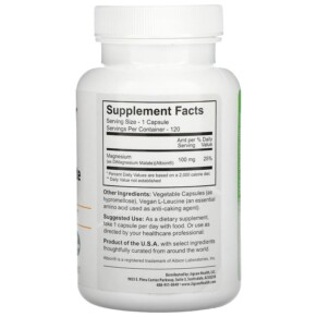 Thành phần vi chất của Jigsaw Health MagPure Malate 120 Capsules 876634001580