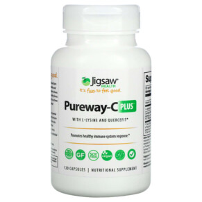 Thực phẩm chức năng Jigsaw Health Pureway-C Plus with L-Lysine and Quercefit 120 Capsules 876634001641