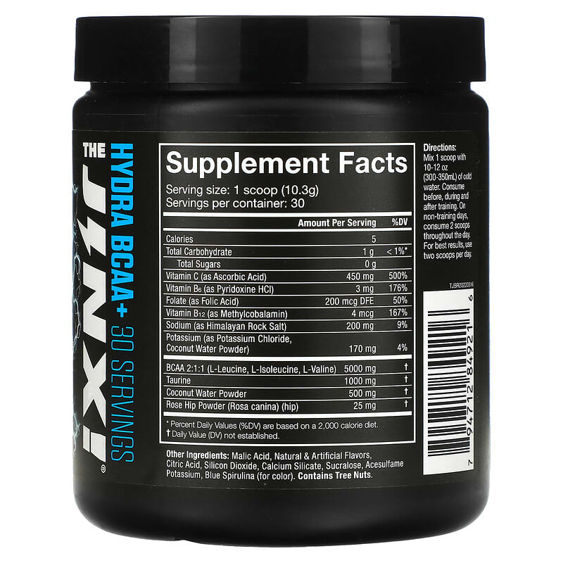 JNX Sports The Hydra BCAA+ Blue Raspberry 10.8 oz (309 g) 2 Thành phần vi chất của JNX Sports The Hydra BCAA+ Blue Raspberry 10.8 oz (309 g) 794712849216