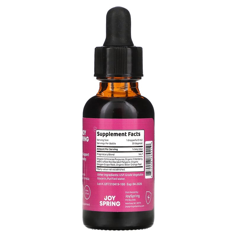 JoySpring Immune Boost 1 fl oz (30 ml) 2 Thành phần vi chất của JoySpring Immune Boost 1 fl oz (30 ml) 850008889219