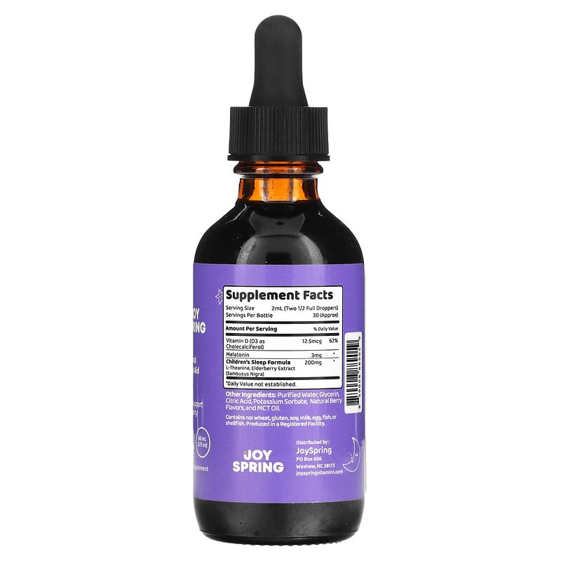 JoySpring SleepBerry Age 2+ 2 fl oz (60 ml) 2 Thành phần vi chất của JoySpring SleepBerry Age 2+ 2 fl oz (60 ml) 850008889059
