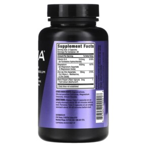 Thành phần vi chất của JYM Supplement Science ZMA Zinc & Magnesium 90 Vegetarian Capsules 817047020218