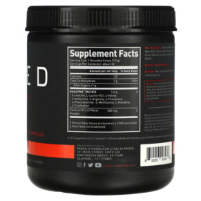 Thành phần vi chất của Kaged Amino Synergy Raspberry Lemonade 7.94 oz (225 g) 852253007936