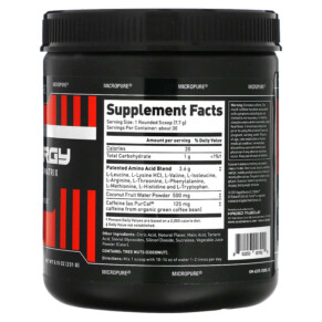 Thành phần vi chất của Kaged Amino Synergy Raspberry Lemonade 8.15 oz (231 g) 852253007929