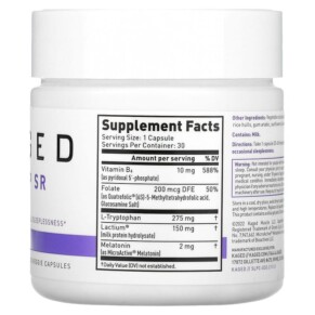 Thành phần vi chất của Kaged Sleep SR 30 Veggie Capsules 850015107320