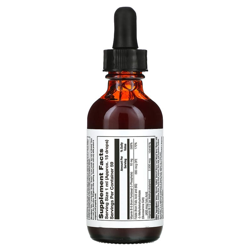 KAL B-6 B-12 Folic Acid Mixed Berry 2 fl oz (59 ml) 2 Thành phần vi chất của KAL B-6 B-12 Folic Acid Mixed Berry 2 fl oz (59 ml) 021245963097