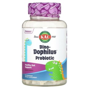 Thực phẩm chức năng KAL Dinosaurs Dino-Dophilus Probiotic Black Cherry 60 Chewables 021245502005