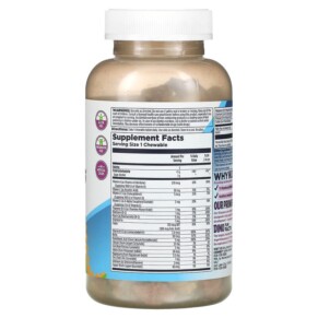 Thành phần vi chất của KAL Dinosaurs MultiSaurus Berry Grape & Orange 180 Chewables 021245134633