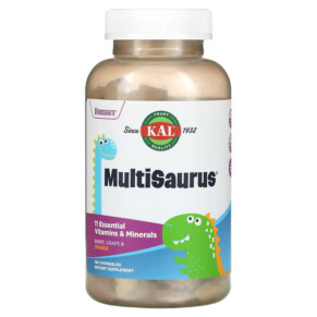 Thực phẩm chức năng KAL Dinosaurs MultiSaurus Berry Grape & Orange 180 Chewables 021245134633