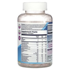 Thành phần vi chất của KAL Dinosaurs MultiSaurus Mixed Berry 90 Chewables 021245602125