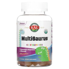 Thực phẩm chức năng KAL Kids Multisaurus Gummies Lemon Orange & Strawberry 60 Gummies 021245145196