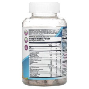 Thành phần vi chất của KAL MultiSaurus Berry Grape & Orange 90 Chewables 021245134626