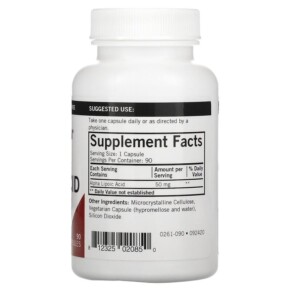 Thành phần vi chất của Kirkman Labs Alpha Lipoic Acid 50 mg 90 Capsules 812325020850