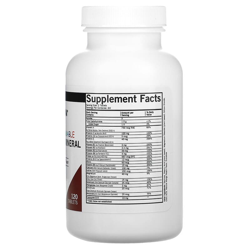 Kirkman Labs Children's Chewable Multivitamin & Mineral Tablets Natural Mango Peach 120 Tablets 2 Thành phần vi chất của Kirkman Labs Children's Chewable Multivitamin & Mineral Tablets Natural Mango Peach 120 Tablets 812325020959