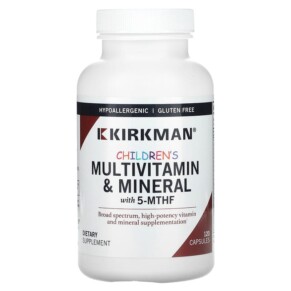 Thực phẩm chức năng Kirkman Labs Children's Multivitamin & Mineral with 5-MTHF 120 Capsules 812325024544