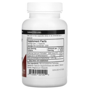 Thành phần vi chất của Kirkman Labs DMG with Folate and Methyl B12 125 mg 200 Capsules 812325021000