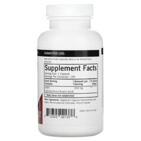 Thành phần vi chất của Kirkman Labs GABA 250 mg 150 Capsules 812325021376