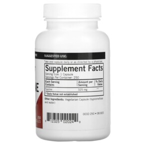 Thành phần vi chất của Kirkman Labs L-Taurine 325 mg 250 Capsules 812325020249