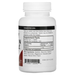 Thành phần vi chất của Kirkman Labs Melatonin Chewable Tablets 1 mg 100 Tablets 812325020454
