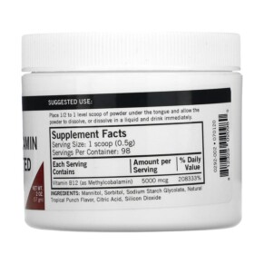 Thành phần vi chất của Kirkman Labs Methylcobalamin Concentrated Powder 2 oz (57 g) 812325020980