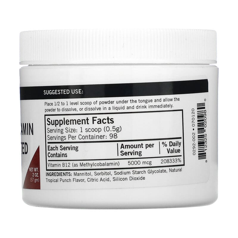 Kirkman Labs Methylcobalamin Concentrated Powder 2 oz (57 g) 2 Thành phần vi chất của Kirkman Labs Methylcobalamin Concentrated Powder 2 oz (57 g) 812325020980