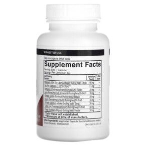 Thành phần vi chất của Kirkman Labs Mushroom Gut Health 60 Capsules 812325028450