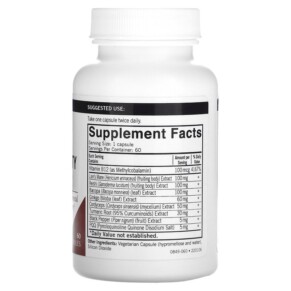 Thành phần vi chất của Kirkman Labs Mushroom Mental Clarity & Focus 60 Capsules 812325028498