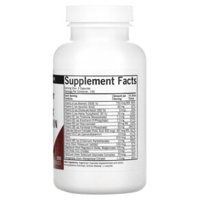 Thành phần vi chất của Kirkman Labs Nu-Thera Multivitamin with P5P 300 Capsules 812325021208