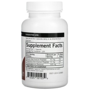 Thành phần vi chất của Kirkman Labs TMG 500 mg 120 Capsules 812325021239