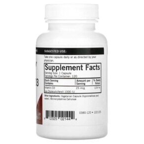 Thành phần vi chất của Kirkman Labs Vitamin D3 25 mcg (1.000 IU) 120 Capsules 812325021444