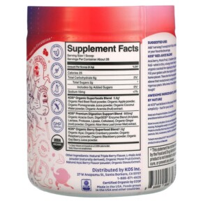 Thành phần vi chất của KOS Love You Berry Much Energizing Red Juice Blend Goji Berry Popsicle 8.78 oz (249 g) 850000503670