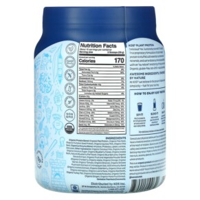 Thành phần vi chất của KOS Organic Plant Based Protein with Blue Spirulina + Immunity Blend Blueberry Muffin 1.3 lb (585 g) 850015510649