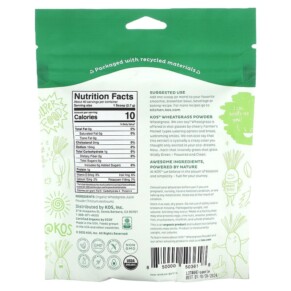 Thành phần vi chất của KOS Organic Wheatgrass Powder 3.8 oz (108 g) 850000503618