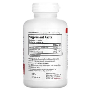 Thành phần vi chất của Kyolic Aged Garlic Extract Blood Pressure Health Formula 109 160 Capsules 023542109420