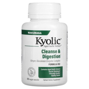Thực phẩm chức năng Kyolic Aged Garlic Extract Cleanse & Digestion Formula 102 100 Veggie Capsules 023542102414