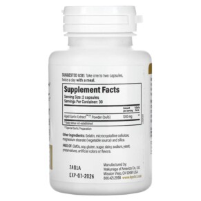 Thành phần vi chất của Kyolic Aged Garlic Extract Reserve 60 Capsules 023542200417