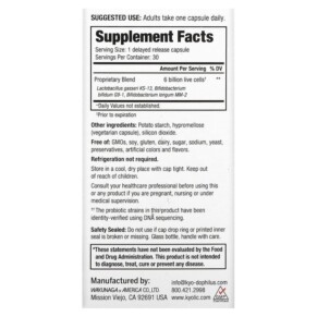 Thành phần vi chất của Kyolic Kyo-Dophilus Fifty+ Probiotic 6 Billion CFU 30 Vegetarian Capsules 023542620437