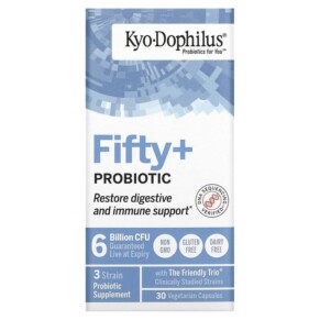 Thực phẩm chức năng Kyolic Kyo-Dophilus Fifty+ Probiotic 6 Billion CFU 30 Vegetarian Capsules 023542620437