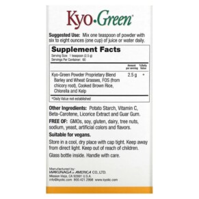 Thành phần vi chất của Kyolic Kyo-Green Powdered Drink Mix Energy 5.3 oz (150 g) 023542700504