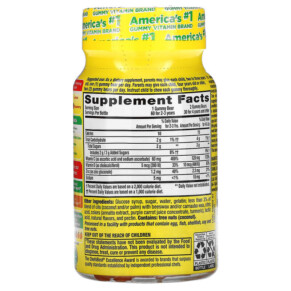 Thành phần vi chất của L'il Critters Immune C Plus Zinc & Vitamin D Assorted Flavors 60 Gummies 027917006031