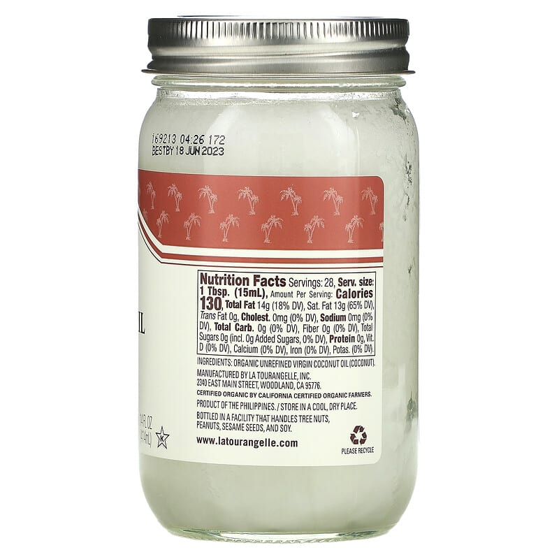 La Tourangelle Organic Virgin Coconut Oil 14 fl oz (414 ml) 2 Thành phần vi chất của La Tourangelle Organic Virgin Coconut Oil 14 fl oz (414 ml) 857190000736