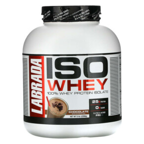 Thực phẩm chức năng Labrada Nutrition ISO Whey 100% Whey Protein Isolate Chocolate 5 lb (2268 g) 710779112995