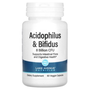 Thực phẩm chức năng Lake Avenue Nutrition Acidophilus and Bifidus Probiotic Blend 8 Billion CFU 60 Veggie Capsules 898220014125