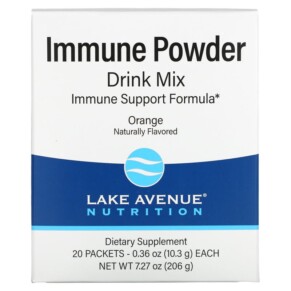 Thực phẩm chức năng Lake Avenue Nutrition Immune Powder Drink Mix Orange 20 Packets 0.36 oz (10.3 g) Each 898220020966