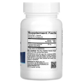 Thành phần vi chất của Lake Avenue Nutrition PQQ 20 mg 60 Veggie Capsules 898220014491