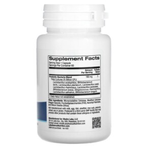 Thành phần vi chất của Lake Avenue Nutrition Probiotics 10 Strain Blend 25 Billion CFU 60 Veggie Capsules 898220014224